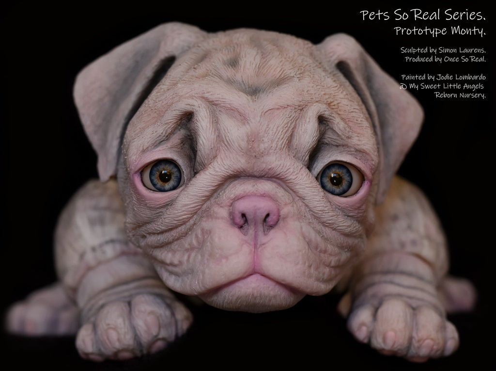 Pug Perritos Reborn De Silicona Peluche Feisty Pets Perro Pug